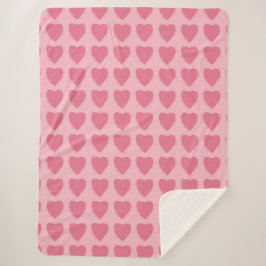 Pink Hearts Seamless Pattern シェルパブランケット
