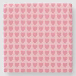 Pink Hearts Seamless Pattern ストーンコースター