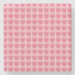 Pink Hearts Seamless Pattern ストーンコースター
