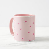 Pink Hearts Seamless Pattern – Cute Valentine マグカップ (正面左)