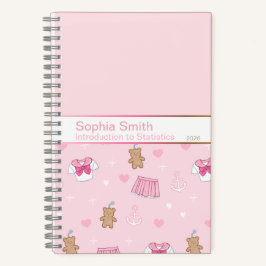 Pink Hearts & Teddy Bears Kogal Notebook ノートブック