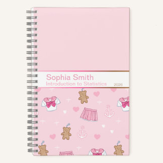 Pink Hearts & Teddy Bears Kogal Notebook ノートブック