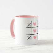 Pink Hearts Tic Tac Toe Love マグカップ (正面左)