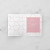 Pink Hearts Valentine's Bridesmaid Proposal Card 招待状 (内部)