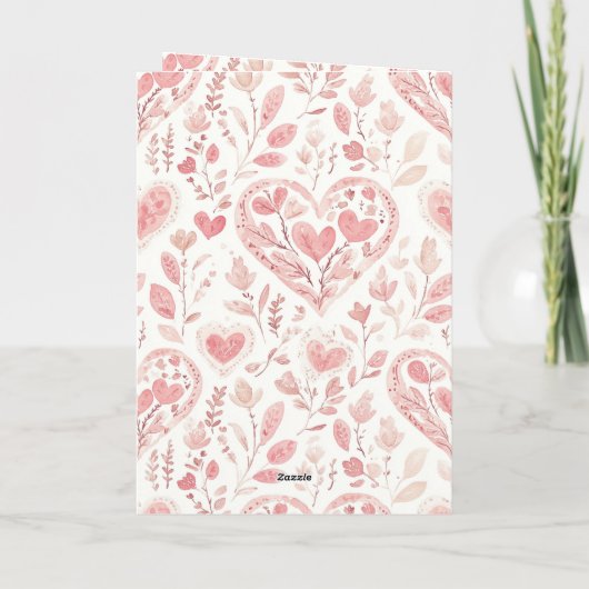 Pink Hearts Valentine's Day Love   カード (裏面)