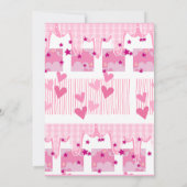 Pink Hearts with Cake 招待状 (裏面)