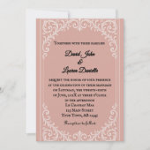 Pink Heirloom Photo Wedding Invitation 招待状 (正面)