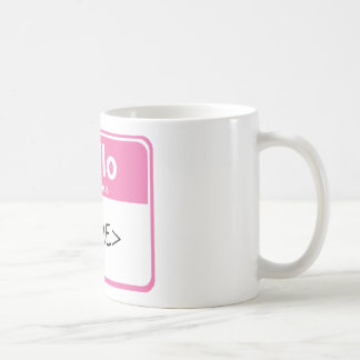 Pink Hello私の名前は、() コーヒーマグカップ