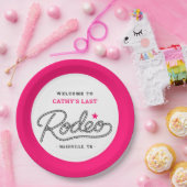 Pink Her Last Rodeo Bachelorette Party ペーパープレート (パーティー)