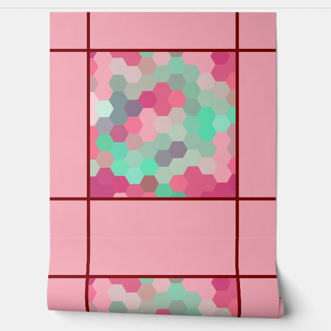 Pink hexagon 壁紙 (ほどく)