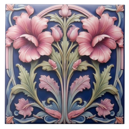 Pink Hibiscus タイル (正面)