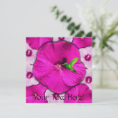 Pink Hibiscus and Hummingbird Invitation 招待状 (スタンド正面)