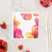 Pink Hibiscus Flower Bridal Shower Invite スタンダードカクテルナプキン (インサイチュ)