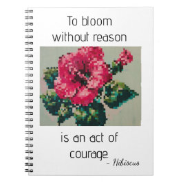 Pink Hibiscus in Gentle Pixels ノートブック