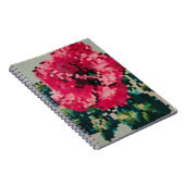 Pink Hibiscus in Soft Pixel Colors ノートブック (右側)