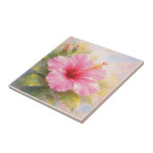 Pink Hibiscus - Painting Style Art タイル (側面)