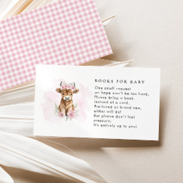 Pink Highland Cow Books For Baby Shower エンクロージャーカード