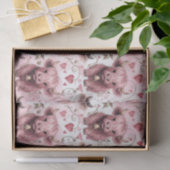 Pink Highland Cow Valentine Hearts 薄葉紙 (ギフト)