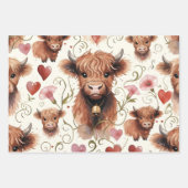 Pink Highland Cow Yarn Rose Knitter ラッピングペーパーシート (正面2)