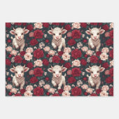 Pink Highland Cow Yarn Rose Knitter ラッピングペーパーシート (正面)