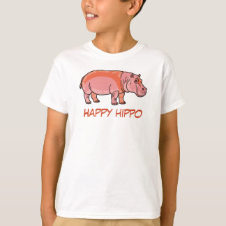 Pink Hippo Kids T-Shirt – Cute and Playful Animal  Tシャツ