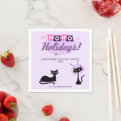 Pink Ho Ho Holidays Midcentury Modern Christmas スタンダードカクテルナプキン (インサイチュ)