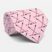 Pink Hockey Sticks and Puck ネクタイ (ロール)