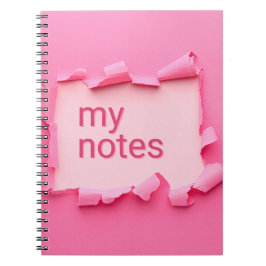 Pink Hole Spiral My Notes Notebook ノートブック