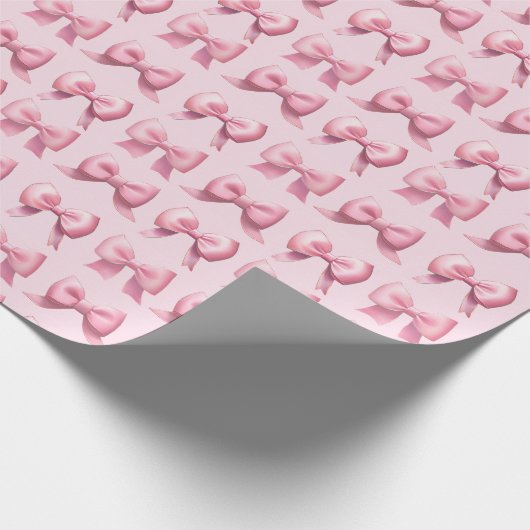 Pink Holiday Bow Gift Wrapping Paper ラッピングペーパー (角)