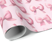 Pink Holiday Bow Gift Wrapping Paper ラッピングペーパー (ロールコーナー)