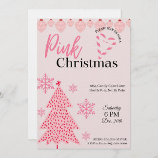 Pink Holiday Party Invitation 招待状