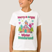 "Pink Holiday Village Magic" Tシャツ (正面)