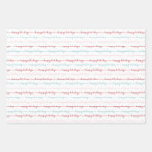 Pink Holiday Wrapping Paper Sheets ラッピングペーパーシート (正面3)