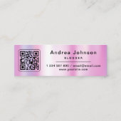 Pink Holographic Follow Me Mini Card スキニー名刺 (裏面)