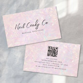 Pink Holographic QR Code Luxe 名刺