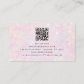 Pink Holographic QR Code Luxe 名刺 (裏面)