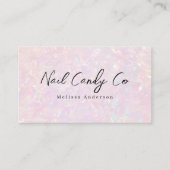 Pink Holographic QR Code Luxe 名刺 (正面)