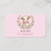 Pink Holy Cow Baby Shower Diaper Raffle エンクロージャーカード (裏面)