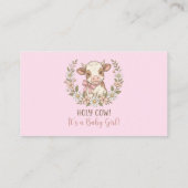 Pink Holy Cow Books for Baby Shower エンクロージャーカード (裏面)