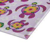Pink Honu Turtles Hibiscus Flowers カッティングボード (角)
