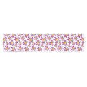 Pink Honu Turtles Hibiscus Flowers ショートテーブルランナー (横)