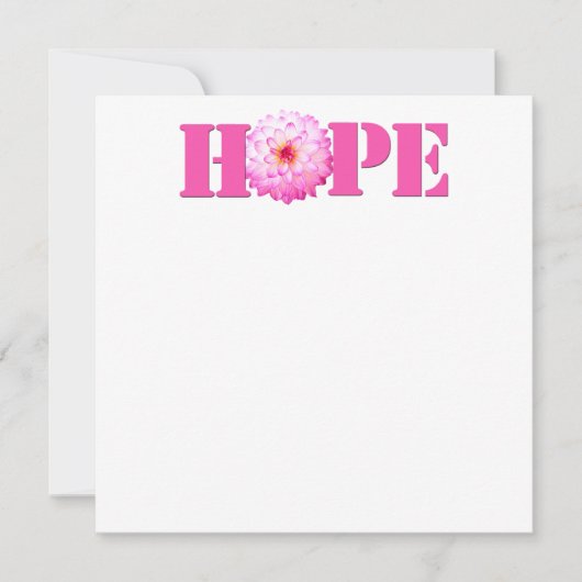 Pink HOPE Dahlia写真5x7日付カードを保存 セーブザデート (正面)