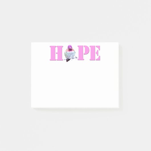 Pink HOPE Hummingbird写真4x3ノート ポストイット (正面)