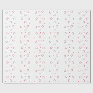 Pink Horse Girl Horseshoe Pattern Gift ラッピングペーパー