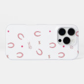 Pink Horseshoe Horse Girl Phone Case iPhoneケース (裏面横)