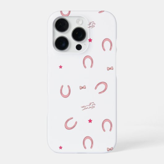 Pink Horseshoe Horse Girl Phone Case iPhoneケース (裏面)