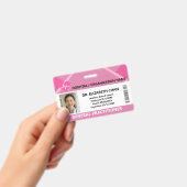 Pink Hospital Doctor Nurse Care Security Photo ID バッジ (手持ち)