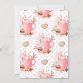 Pink Hot Cocoa and Cookies Winter Party 招待状 (裏面)