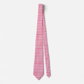 Pink Houndstooth Pattern Classic Preppy Style  ネクタイ (正面)