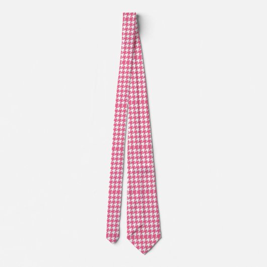 Pink Houndstooth Pattern Classic Preppy Style  ネクタイ (裏面)